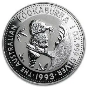 1993 1oz Australian Perth Mint Kookaburra .999 Silver