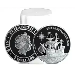 2022 2oz Niue The Mayflower 1620 .9999 Silver Proof Coin