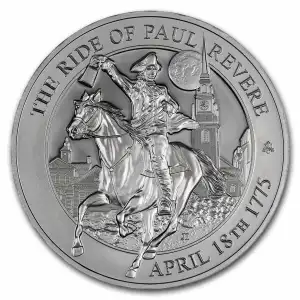 2025 5oz St Helena Paul Revere Midnight Ride .999 Silver Proof Coin