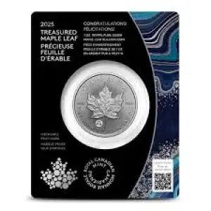 2025 1oz Canada Treasured Maple Leaf w/ Congratulations Privy Mark .9999 Silver BU Coin in Assay
