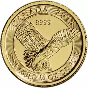 2018 1/4oz Royal Canadian Mint Snowy Owl .9999 Gold Coin