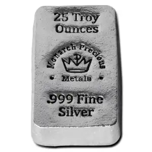 25oz Monarch Precious Metals .999 Silver Bar