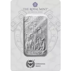 1oz Germania Mint & Royal Mint Norse Gods Thor .9999 Silver Bar in Assay