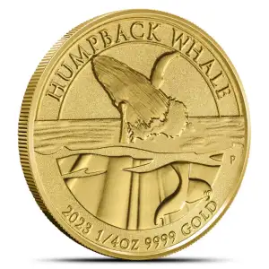 1/4 oz Australia Perth Mint Humpback Whale .9999 Gold Coin