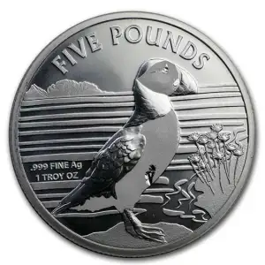 2019 1 oz Alderney Puffin .999 Silver Bu Coin
