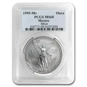 1995 1oz Mexican Silver Libertad - PCGS MS68