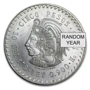 Mexico Silver 5 Pesos Cuauhtemoc (Random Year)