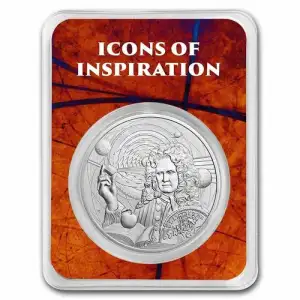 2022 Niue 1 oz Icons of Inspiration: Isaac Newton BU .999 Silver in Assay