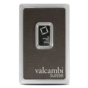 5g Valcambi Minted Platinum Bar in Assay