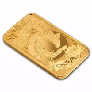 1oz PAMP Good Luck Koi .9999 Gold Bar in Assay