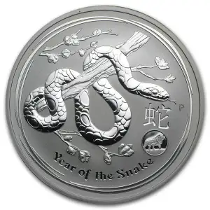 2013 1oz Australian Perth Mint Silver Lunar: Year of the Snake - Lion Privy Mark