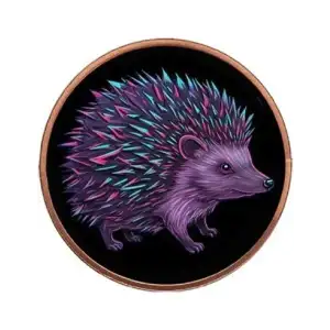 5oz Mystic Night Hedgehog Colorized .999 Copper Round in Capsule