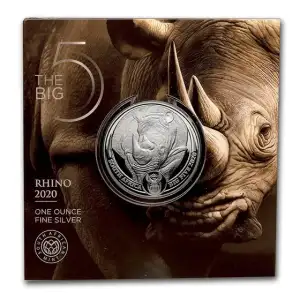 2020 1 oz South Africa Big Five Series II Rhino .999 Silver Coin BU