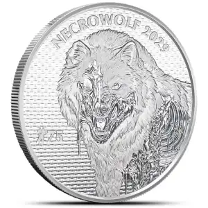 1oz Zombucks World Necrowolf .999 Silver BU Round