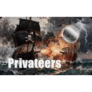 2026 1/1000th oz Liberia Privateers .999 Platinum Coin in Card