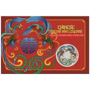 2025 1oz Australia Perth Mint Chinese Myths and Legends - Double Phoenix Vivid Coloured .9999 Silver Coin in Card