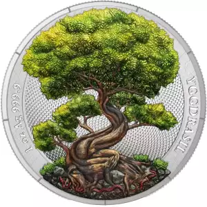 2025 1oz Germania Mythical Forest: Summer Yggdrasil Colorized .9999 Silver Round
