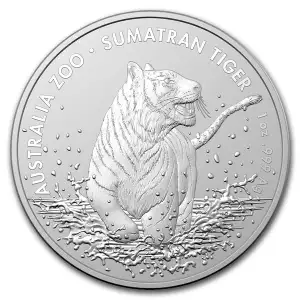 2020 1oz RAM Australian Zoo: Sumatran Tiger .999 Silver Bu Coin