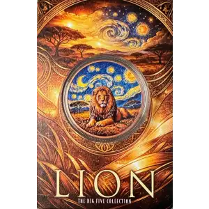 2026 1oz Africa Big 5 Starry Night Fusion Lion .999 Colorized Copper Round  (2)