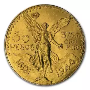 1944 Mexico Gold 50 Pesos BU 