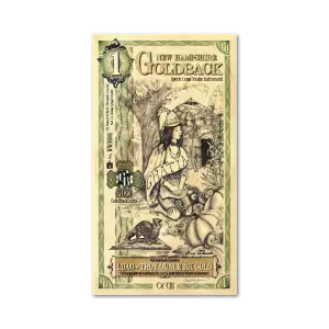 1 New Hampshire GoldBack Note 1/1000th oz .999 Gold