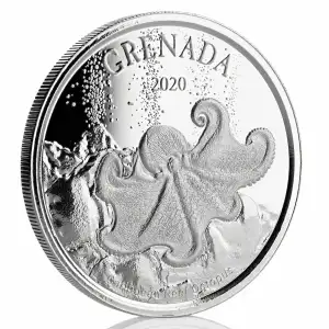 2020 1oz EC8 Grenada Octopus .999 Silver Bu Coin