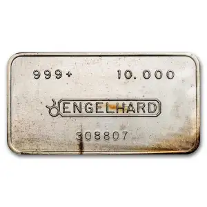 10oz Engelhard Bull Logo .999 Silver Bar