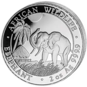 2017 2oz Somalia Elephant .9999 Silver BU Coin (2)