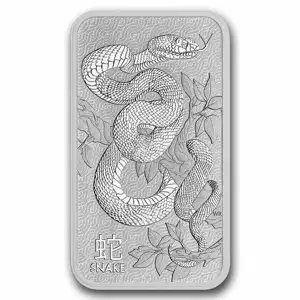 1oz Australia Perth Mint Lunar Year of the Snake .9999 Silver Bar