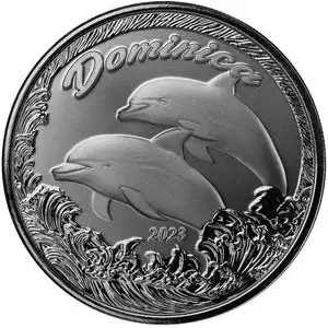 2023 1oz Scottsdale Mint EC8 Dominica Dolphin .999 Silver Bu Coin