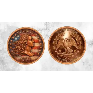 5 oz Flowing Hair Colorized .999 Copper Round in Capsule