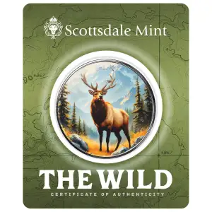 1 oz Scottsdale Mint THE WILD Elk .999 Silver Colorized Round in Certi-Lock Assay  (4)