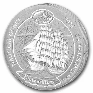 2026 1/12 oz Rwanda Nautical Ounce Series - Kruzenshtern .999 Silver BU Coin