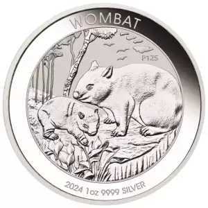 2024 1oz Australia Perth Mint Wombat .9999 Silver BU Coin (2)