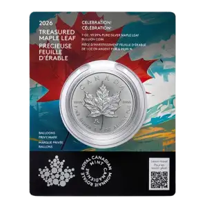 2026 1oz Canada Treasured Maple Leaf w/ Congratulations Privy Mark .9999 Silver BU Coin in Assay