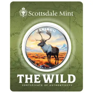 1 oz Scottsdale Mint THE WILD Caribou .999 Silver Colorized Round in Certi-Lock Assay  (3)