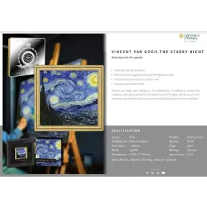 2023 Niue The Starry Night by Vincent Van Gogh 2 oz Silver Coin
