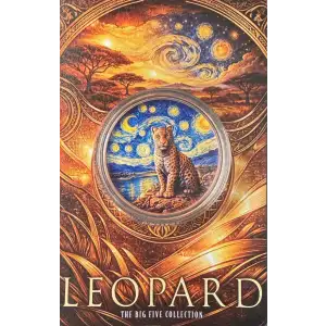 2026 1oz Africa Big 5 Starry Night Fusion Leopard .999 Colorized Copper Round  (3)