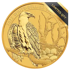 1/4 oz Australia Perth White Bellied Sea Eagle .9999 Gold Coin (3)