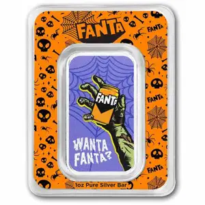 2026 1 oz Fanta Halloween .999 Silver Proof-like Coloured Bar in TEP