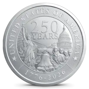 2oz Golden State Mint 250th Anniversary .999 Silver Round