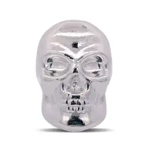 10oz Skull Poured .999 Silver Statue