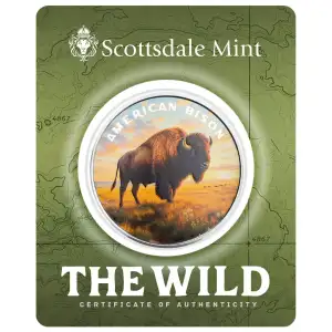 1 oz Scottsdale Mint THE WILD American Bison .999 Silver Colorized Round in Certi-Lock Assay  (3)