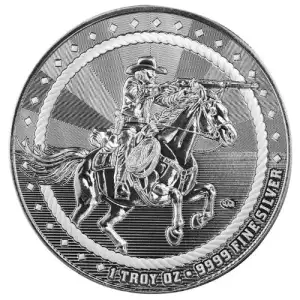 1oz Scottsdale Cowboy Rifleman with Buffalo Privy .9999 Silver Round  (2)
