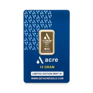 10g ACRE .9999 Gold Bar in Assay