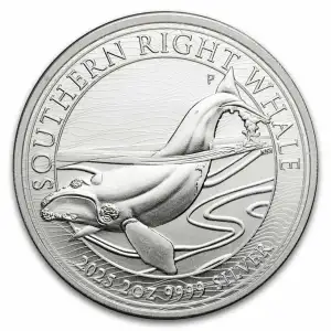 2025 2oz Australia Perth Mint Southern Right Whale .9999 Silver Coin