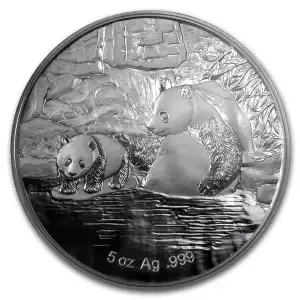2015 5oz 60th Ann. FUN Show Chinese Panda .999 Proof Silver