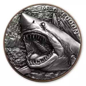 2025 Vanuatu Giant Megalodon Shark 10g Silver Coin w/ 145g Copper Core