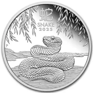 2025 1oz Australian Perth Mint Lunar Series III Year of the Snake Proof .9999 Silver Coin (2)