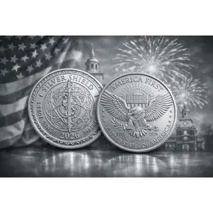 2026 1 oz GSM Silver Shield America First V2 .999 Silver BU Round